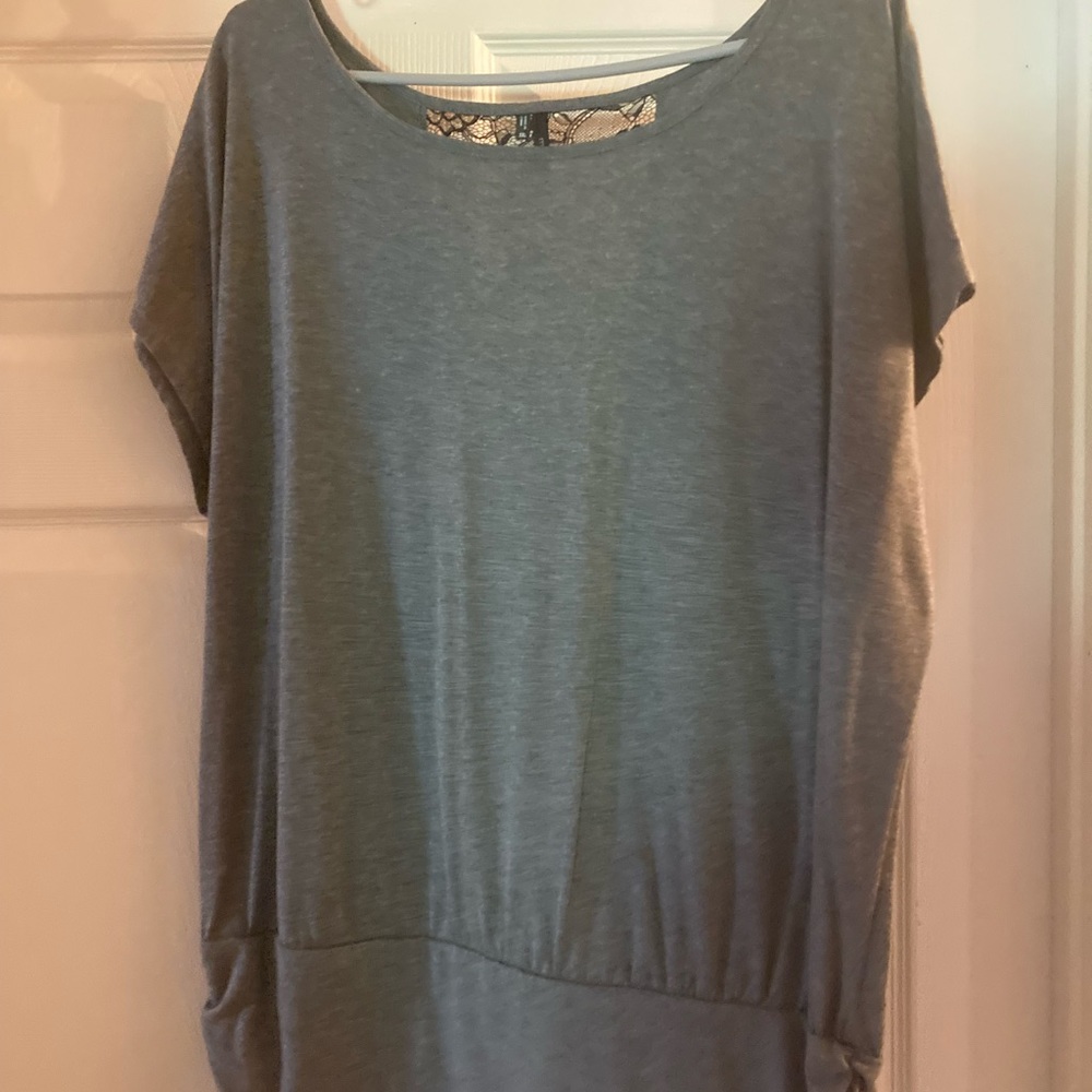 Grey dress top with lace detail